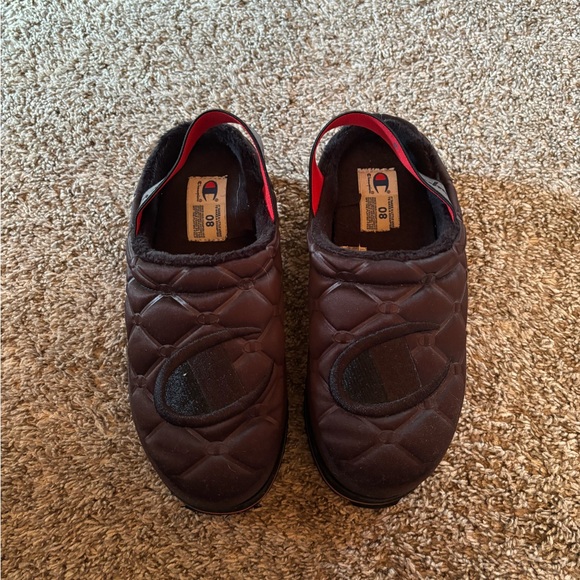Champion Black Quilted Slip-Ons with Red Accent - Picture 1 of 6